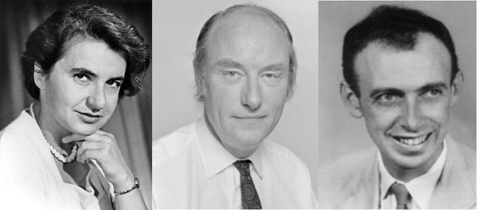 rosalind franklin,francis crick和james watson1953年,在rosalind